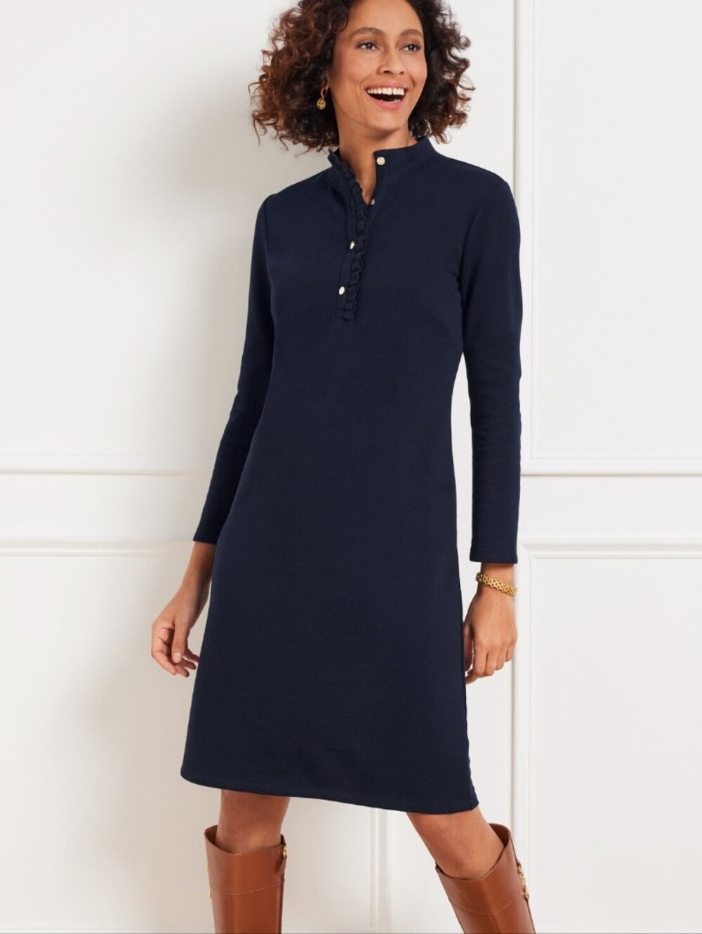 Talbots Navy Knit Sweater Dress, XL